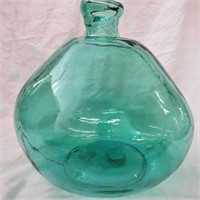 LARGE GREEN GLASS VASE*RECYCLED*SPAIN