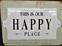 WOOD & METAL DISPLAY HOME DECOR "HAPPY PLACE"