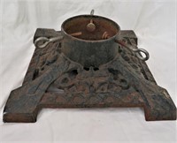 GREEN CAST IRON CHRISTMAS TREE STAND