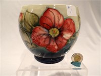 Moorcroft Pottery vase, Clematis pattern, incuse
