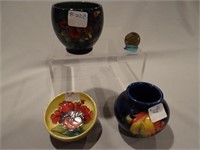 Three Moorcroft Pottery bowls, two with Royal