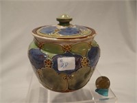 Burslem Pottery covered jar, 5" high
