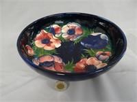 Moorcroft Pottery bowl, Anemone pattern, 10 1/2",