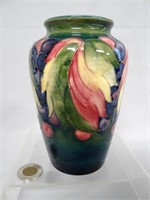 Moorcroft Pottery vase, Grape & Leaf, 6 1/4" h.