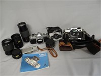 2 Canon A.E. 35mm, cameras Rollei 35s,