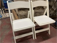 (48) White Wooden Folding Chairs