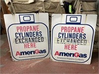 (2) Tin "Propane Cylinders Exchanged Here" Signs