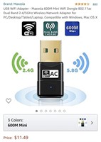 USB WiFi Adapter - Maxesla 600M Mini WiFi Dongle
