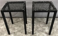 Pair of Steel Tube and Expanded Metal Plant Stands