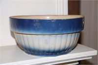 Antique Dark and Light Blue Mixing Bowl with 10"
