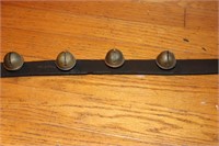 12 Antique Sleigh Bells on Leather Strap