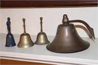 Vintage Brass Boat Bell, 2 Small Brass Bells and