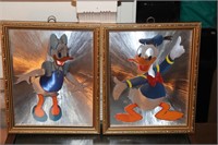 Walt Disney Productions Framed Donald & Daisy