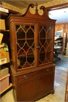 Vintage China Cabinet 4 Drawer w/Antiqud Firetruck