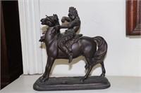 Metal Casting of Indian on a Horse 8 1/4" long x