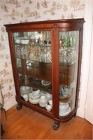 Antique Oak China Cabinet with Claw Feet (does
