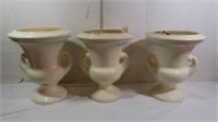 3 Ceramic Planters-14"H, 12"Dia