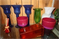 Colored Glass Vases & Containers