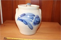 Wisconsin Pottery Cobalt Blue/Gray Crock with