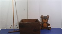 Wood Crate, Wod Bear, Wood Rake(no tines)