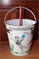 J. Chein & Co Tin Bucket Roundup with Red Shovel