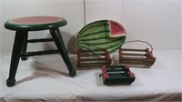 Watermelon Decor-Stool, Baskets, Dish