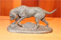 Cast Bronze Statue A Hound and a Turtle 4" Tall