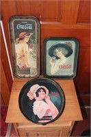 Lot of 3 1972 Coca-Cola Trays