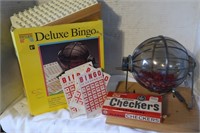 Misc Lot-Bingo Ball, Checkers, & more