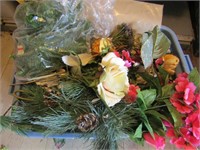 Assortment of Silk Flower & Pine Picks