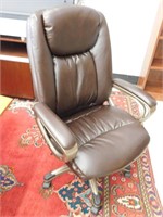 BROWN  LEATHER HB EXEC. CHAIR