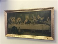 Vintage Framed Last Supper Picture