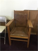 Vintage Oak Church Pulpit Chair