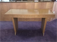 Vintage Solid Oak Communion Table In Remembrance