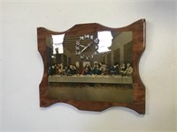 Vintage Last Supper Wooden Clock