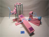 Mattel 1984 Barbie Exercise Equipment Play Set