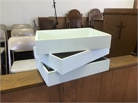 3 Hand Made Wooden Document Sorting Boxes Trays