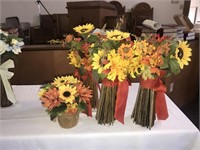 Lot of Decorative Fall Floral Centerpieces