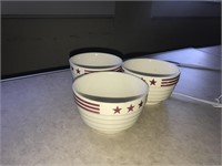 Lot of 3 Vintage Stars & Stripes Bowls- Chips-PICS