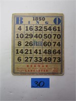 1850 Advertising Bingo Card