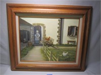 Cottage/Farm Scene Oil on Canvas