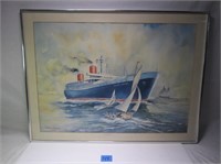 United States Ship Watercolor