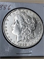 1886 Morgan silver dollar