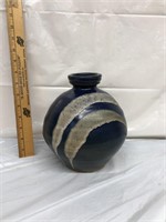 Schaefer blue pottery vase