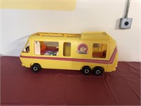 1970s Barbie travel bus with accessories