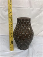 Brown stoneware vase