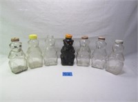 Vintage Snow Crest Teddy Bear Glass Bottles/Banks