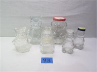 Assorted Vintage Teddy Bear Glass Jars