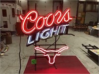 Coors Light Neon Sign w/ Steer Head
