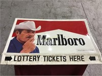 Tin Marlboro Cowboy Advertising Sign